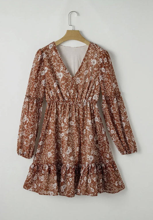 Rust Floral Dress